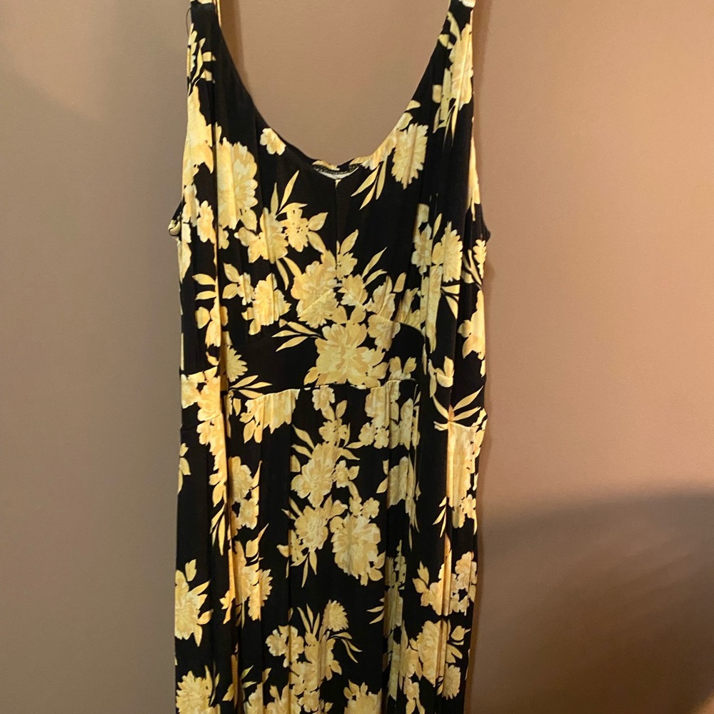 Torrid Black and Yellow Floral Maxi Dress (super soft)
